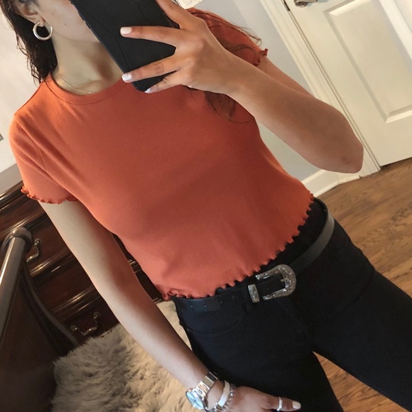 forever 21 orange crop top